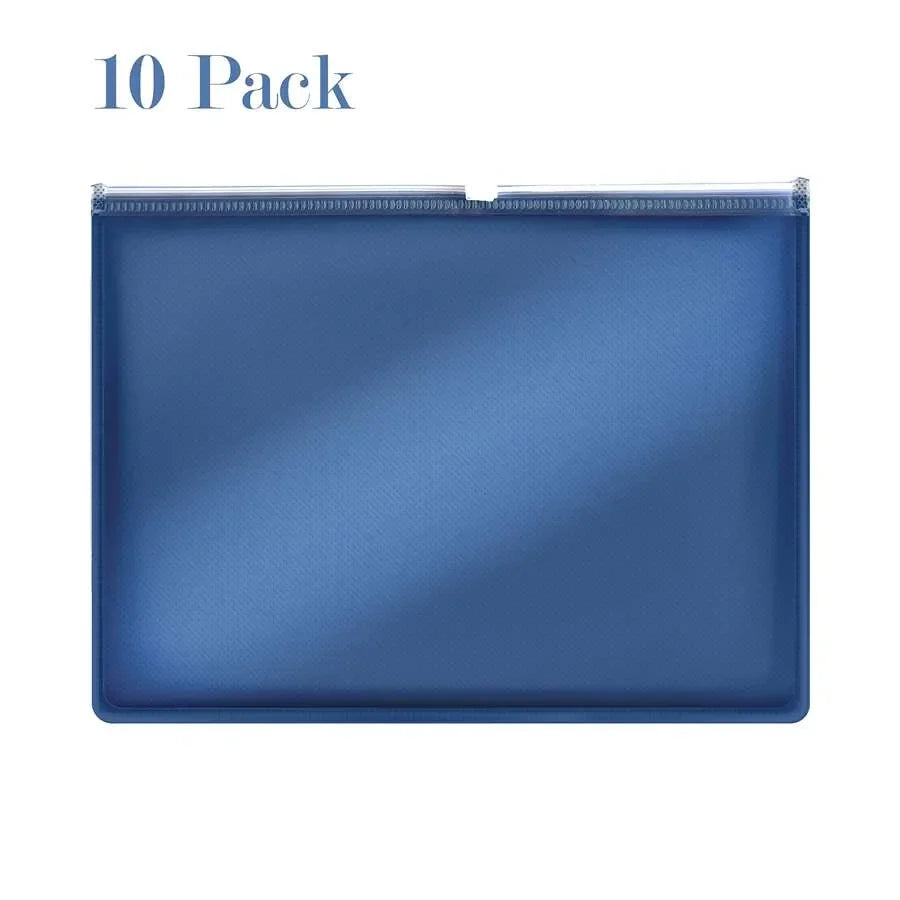 Zip Document Wallets – A4 or A5, Pack of 10 or 12, 6 Colours