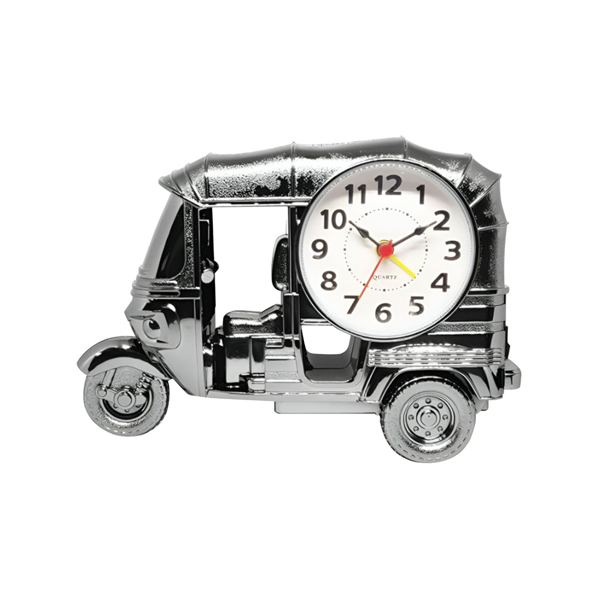 Tuk-Tuk Alarm Clock – Auto Rickshaw Design, Chrome, Yellow or Brushed Brass - Chrome