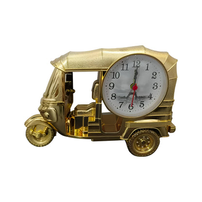 Tuk-Tuk Alarm Clock – Auto Rickshaw Design, Chrome, Yellow or Brushed Brass - Yellow Brass