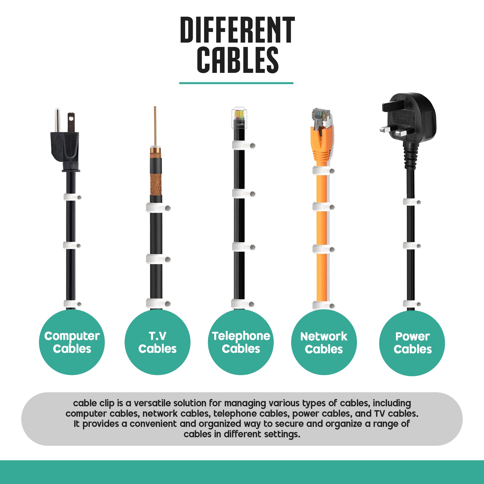 wire tidy clips | electrical cable clips | clip cable management