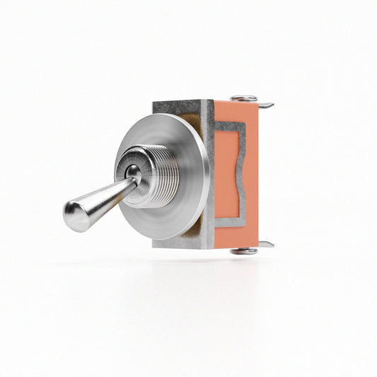 Industrial Toggle ON/OFF Switch – with or without Switch Plate - Satin Nickel Plate