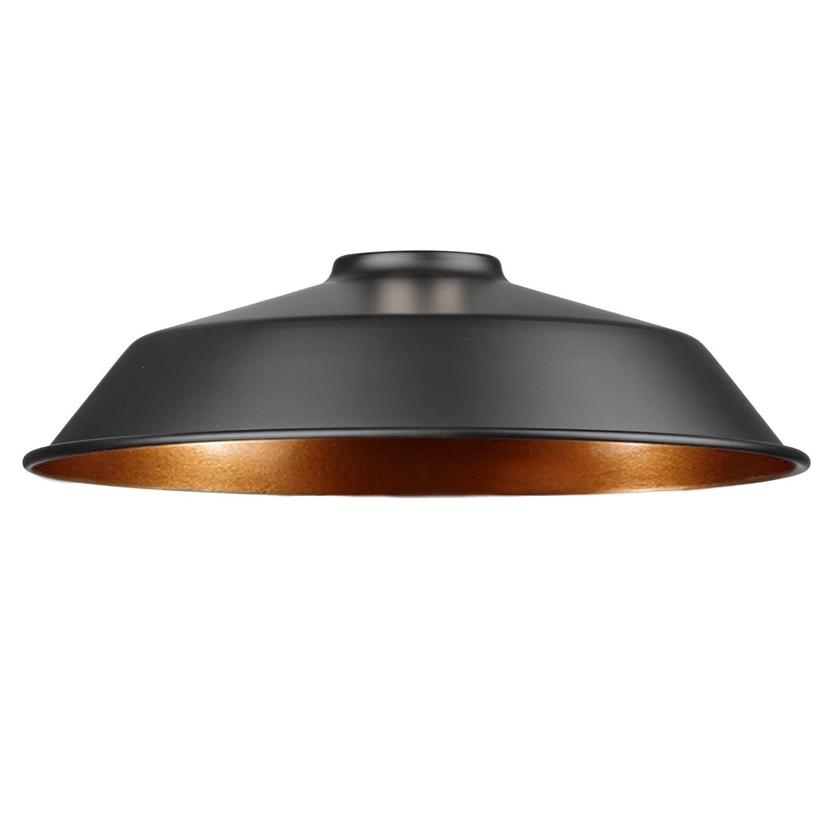 Top Bowl Lamp Shade 26 cm – Easy Fit, 7 Finishes - Black & Gold, 26 cm with Reducer Ring, Pack of 3