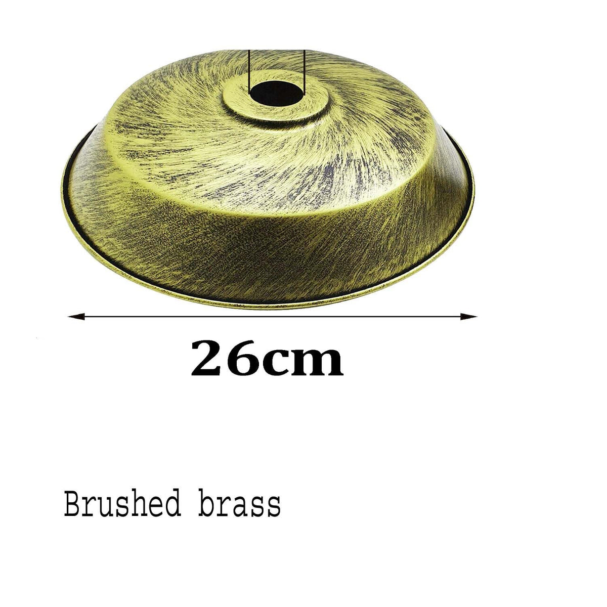 Top Bowl Lamp Shade 26 cm – Easy Fit, 7 Finishes - Brushed Brass, 26 cm with Reducer Ring, Single