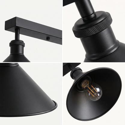 3-Light Ceiling Bar Light – Cone or Dome Shades, 12 Finishes, E27 - photo 3