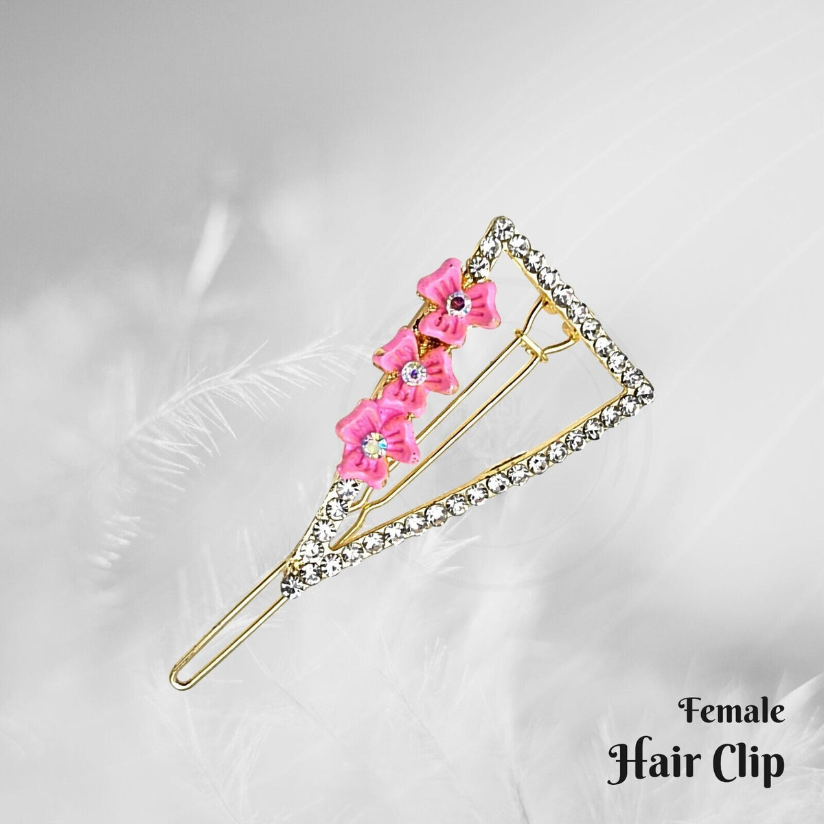 Crystal Flower Hair Slides – Triangle or Oval, 6 Colours, 1, 2 or 5 Slides - photo 11