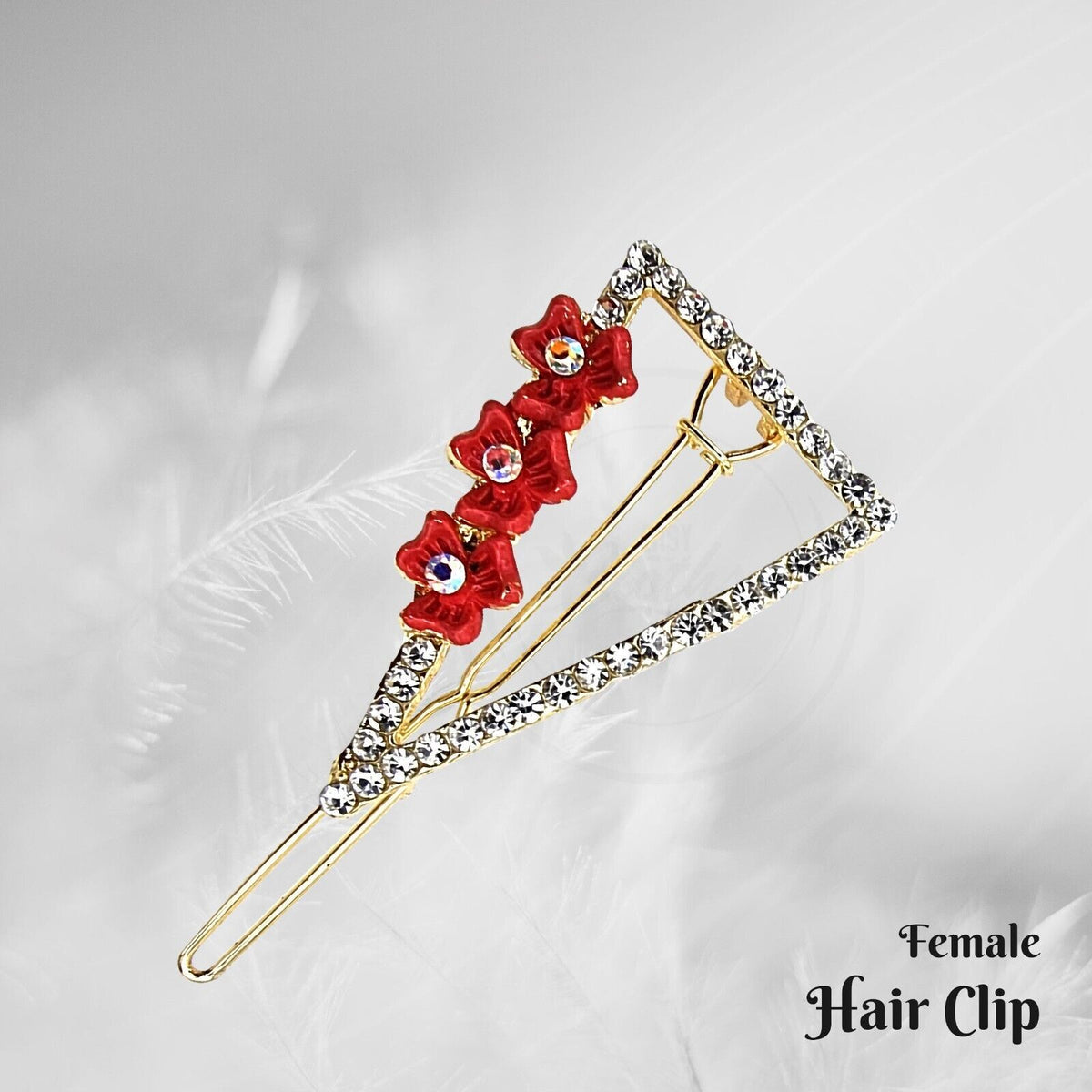 Crystal Flower Hair Slides – Triangle or Oval, 6 Colours, 1, 2 or 5 Slides - photo 13