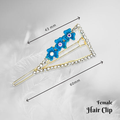 Crystal Flower Hair Slides – Triangle or Oval, 6 Colours, 1, 2 or 5 Slides - photo 2