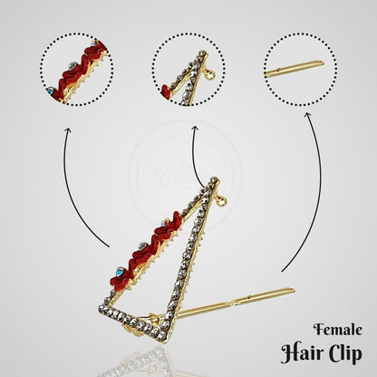 Crystal Flower Hair Slides – Triangle or Oval, 6 Colours, 1, 2 or 5 Slides - photo 3