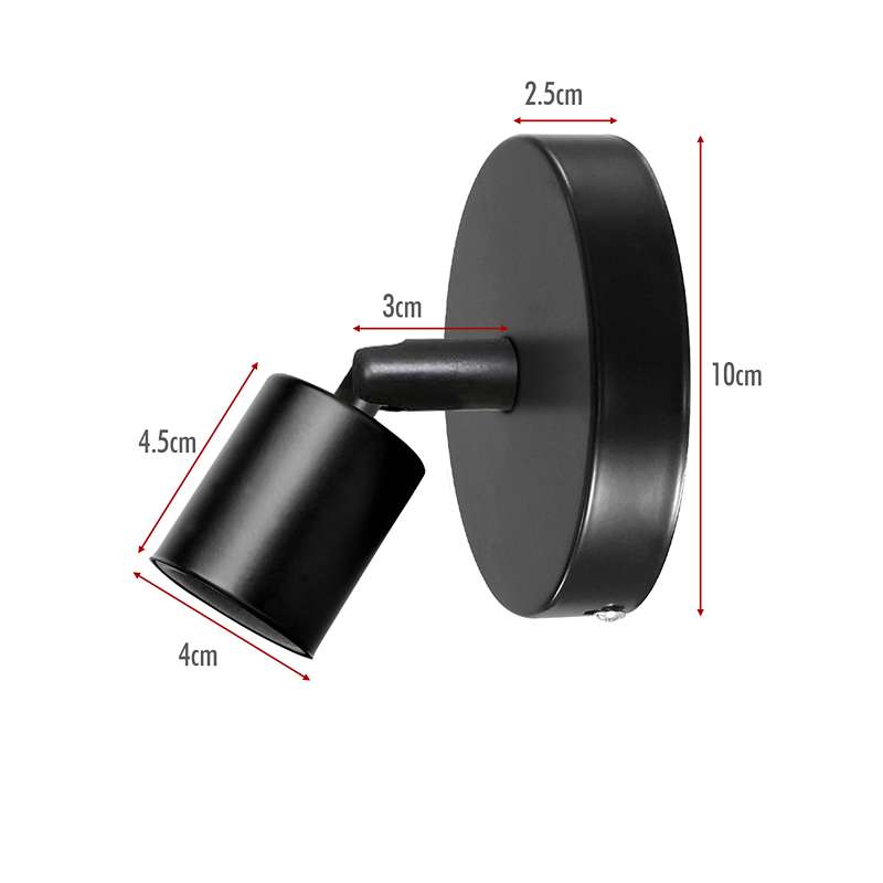 Adjustable Wall & Ceiling Spot Light – Black, E27, 180° Tilt - photo 3