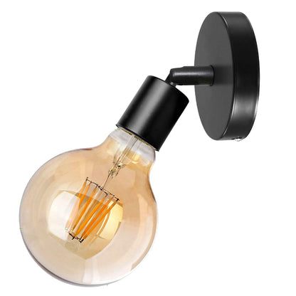 Adjustable Wall & Ceiling Spot Light – Black, E27, 180° Tilt - Black, Single, G95 LED Bulb 8W
