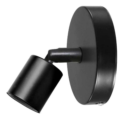 Adjustable Wall & Ceiling Spot Light – Black, E27, 180° Tilt - Black, Single, Without Bulb