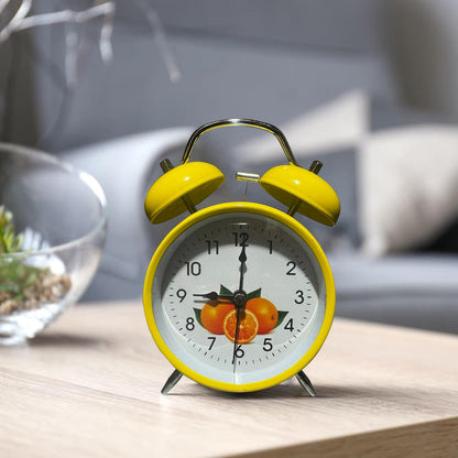 Twin Bell Alarm Clock – Fruit Print Dial, 16 cm, 5 Colours - photo 3
