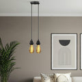Twin Pendant Light Kit – 2 Black E27 Holders on One Ceiling Rose