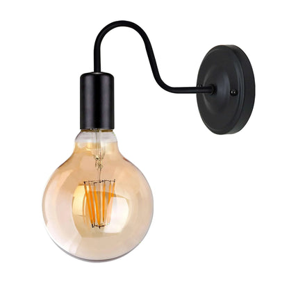 Gooseneck Wall Light Holder – Black, E27, with or without Bulb - photo 11