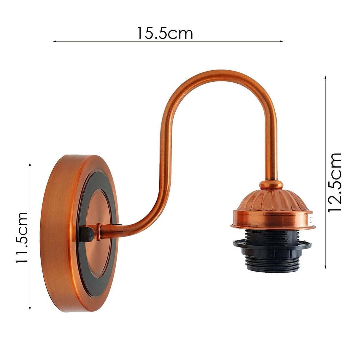 U-Bend Arm Wall Light Copper with Shade – E27 - photo 10