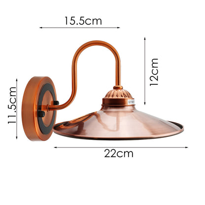 U-Bend Arm Wall Light Copper with Shade – E27 - photo 3