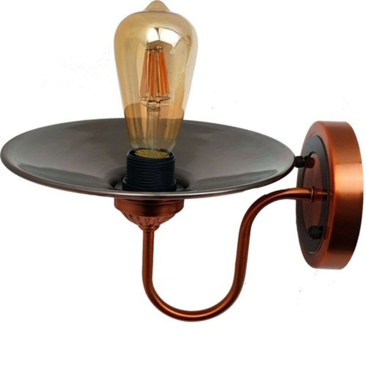 U-Bend Arm Wall Light Copper with Shade – E27 - photo 4