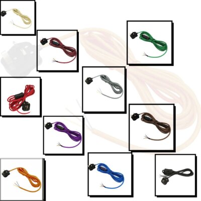 Plug-In Fabric Cable Pendant Kit with Switch – 4 m, 5 Colours - Blue Cable, No Holder, No Shade, Without Bulb