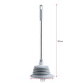 Bellows Toilet Plunger with Stainless Steel Handle – 57 cm, Grey
