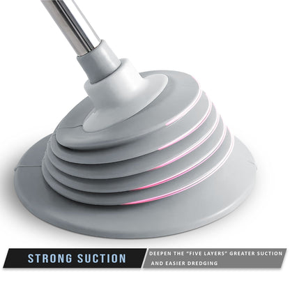 Bellows Toilet Plunger with Stainless Steel Handle – 57 cm, Grey - photo 2
