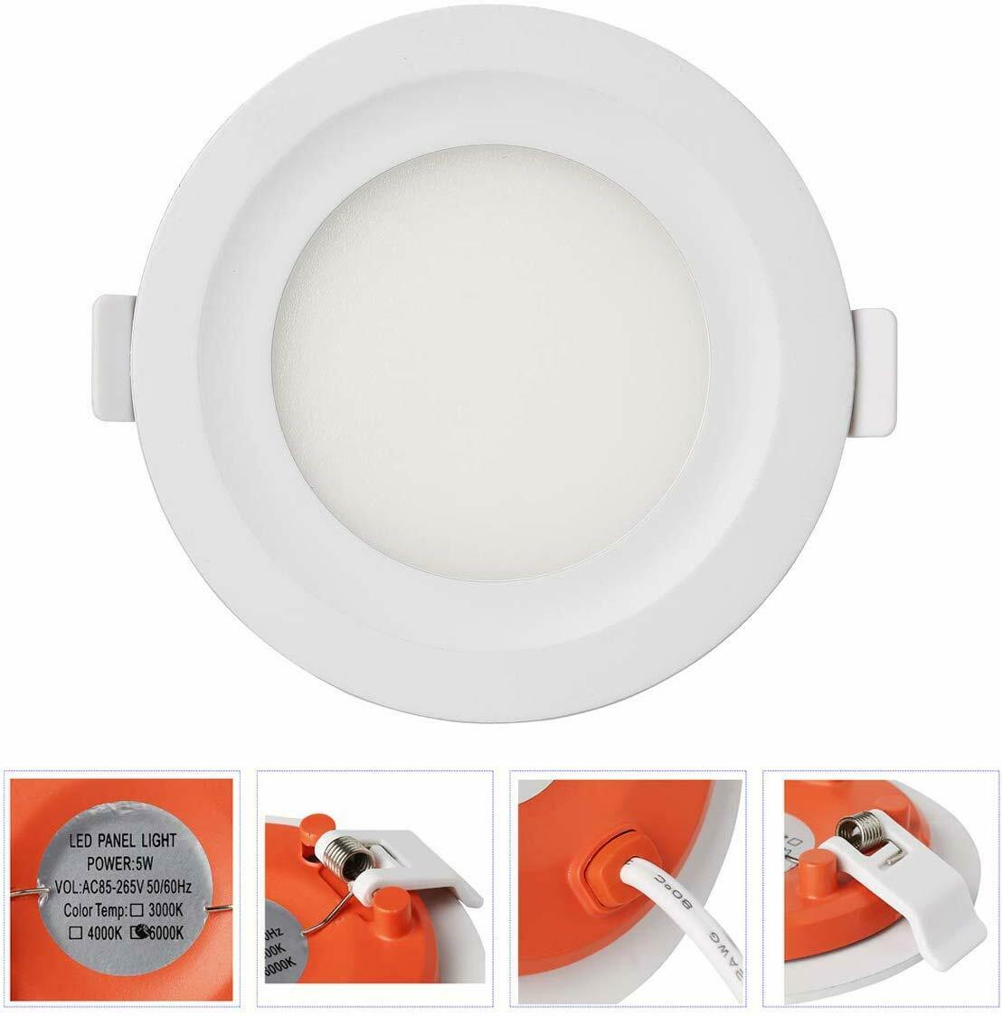 Ultra-Slim 5W Round LED Recessed Panel – Cool White 6000K - photo 3
