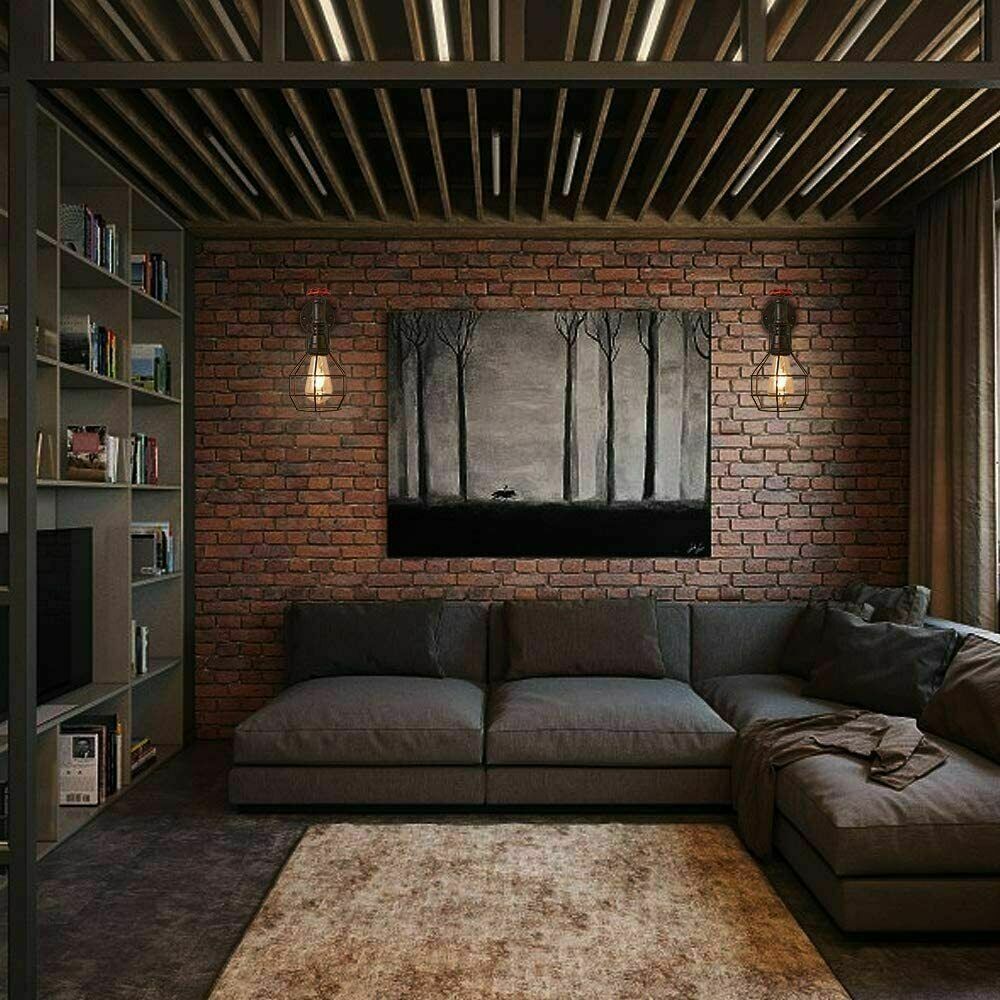 Water Pipe Wall Light with Cage and Red Valve – E27 - photo 4