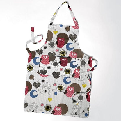 Cotton Bib Apron with Pocket – Bonjour Black, Bonjour Red or Owl Print - photo 4