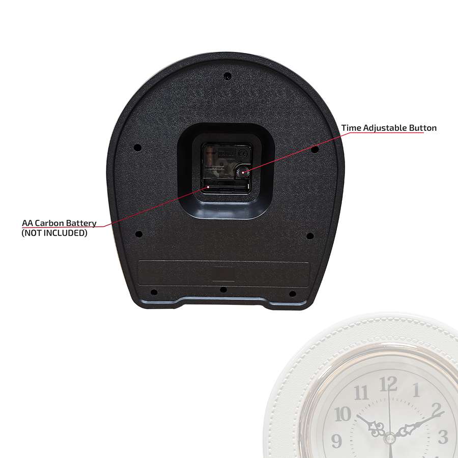 Leather-Effect Mantel Clock – Silent, 28 x 25 cm, Black, Brown or White - photo 10