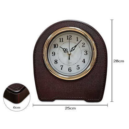Leather-Effect Mantel Clock – Silent, 28 x 25 cm, Black, Brown or White - photo 11