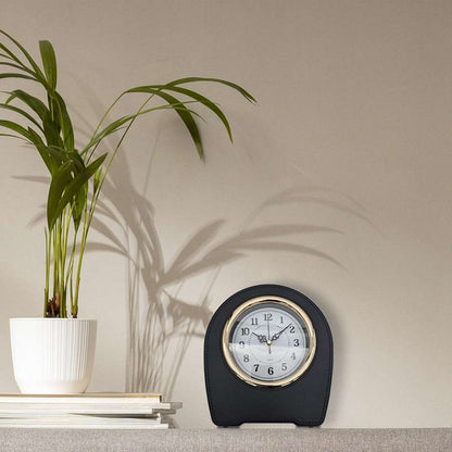 Leather-Effect Mantel Clock – Silent, 28 x 25 cm, Black, Brown or White - photo 7