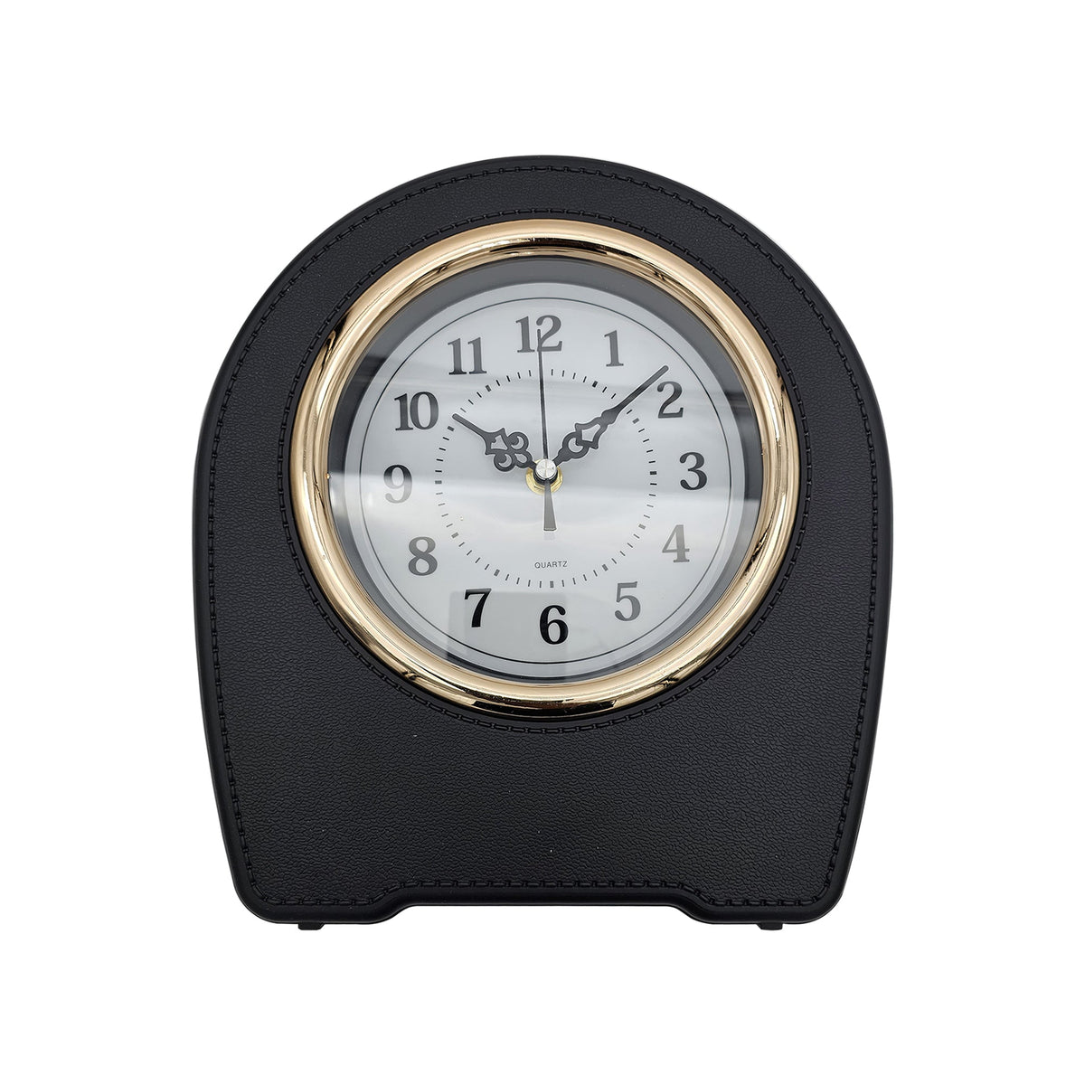 Leather-Effect Mantel Clock – Silent, 28 x 25 cm, Black, Brown or White - photo 16
