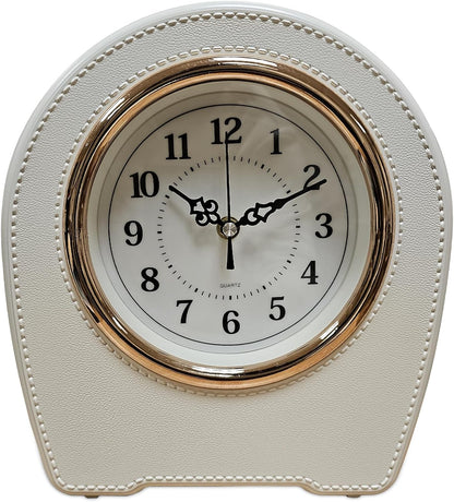 Leather-Effect Mantel Clock – Silent, 28 x 25 cm, Black, Brown or White - photo 18