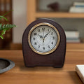 Leather-Effect Mantel Clock – Silent, 28 x 25 cm, Black, Brown or White