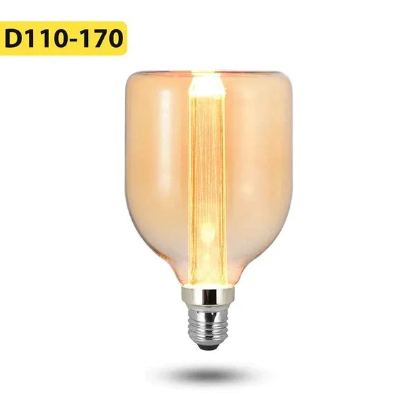 Vintage 3W Amber LED Filament Bulbs E27 - D110, Single