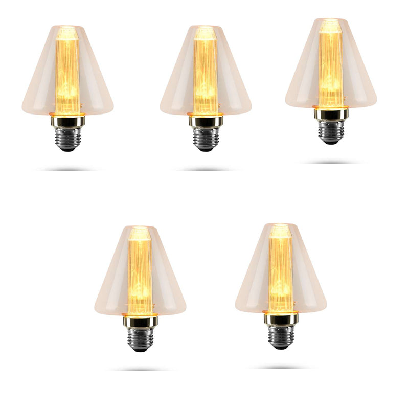 Vintage 3W Amber LED Filament Bulbs E27 - D95, Pack of 5