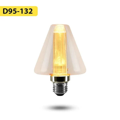 Vintage 3W Amber LED Filament Bulbs E27 - D95, Single