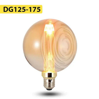 Vintage 3W Amber LED Filament Bulbs E27 - G125 Globe, Single