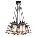 9 Light Box Cage Cluster Pendant – Black, E27