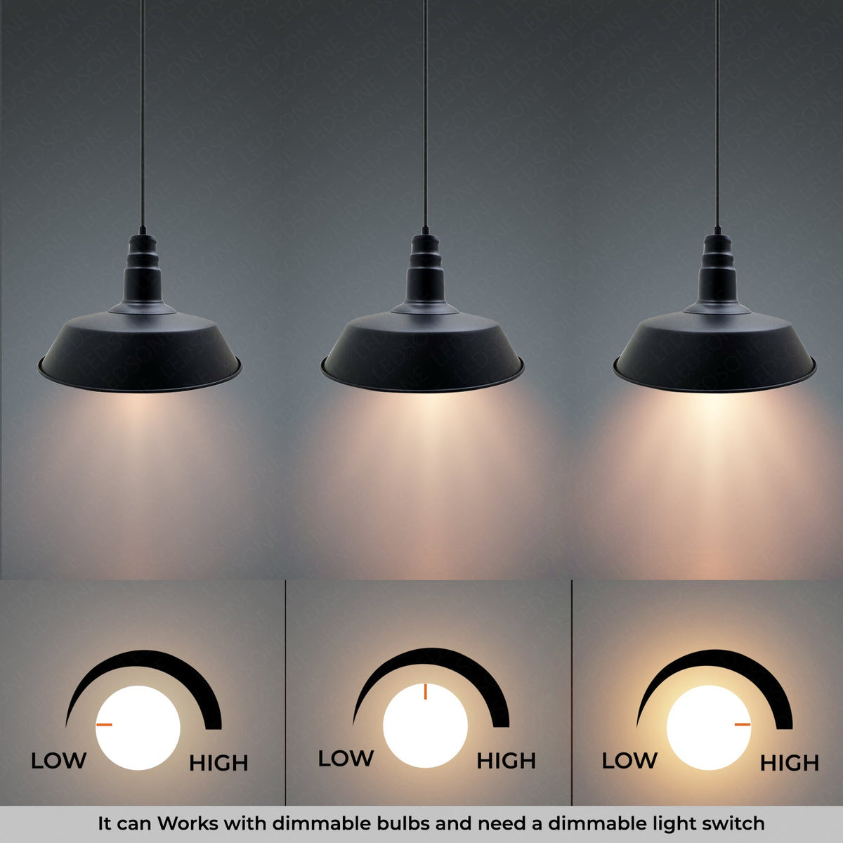 Barn Pendant Light – 36 cm Big Top Shade, E27, 6 Finishes - photo 10