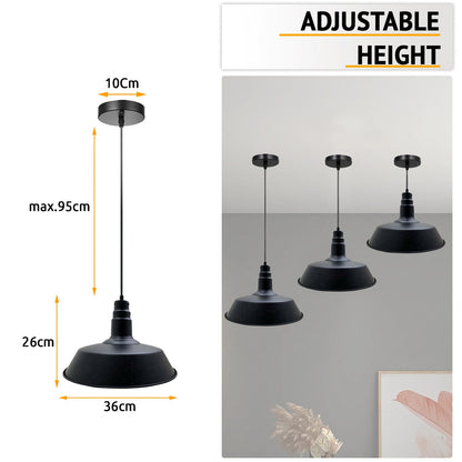 Barn Pendant Light – 36 cm Big Top Shade, E27, 6 Finishes - photo 2