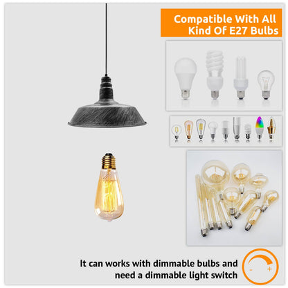 Barn Pendant Light – 36 cm Big Top Shade, E27, 6 Finishes - photo 5