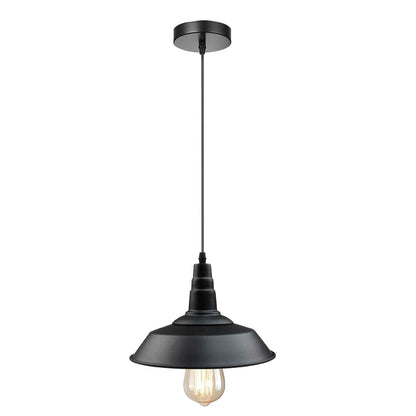 Barn Pendant Light – 36 cm Big Top Shade, E27, 6 Finishes - Black, Big Top 36 cm Black, Without Bulb