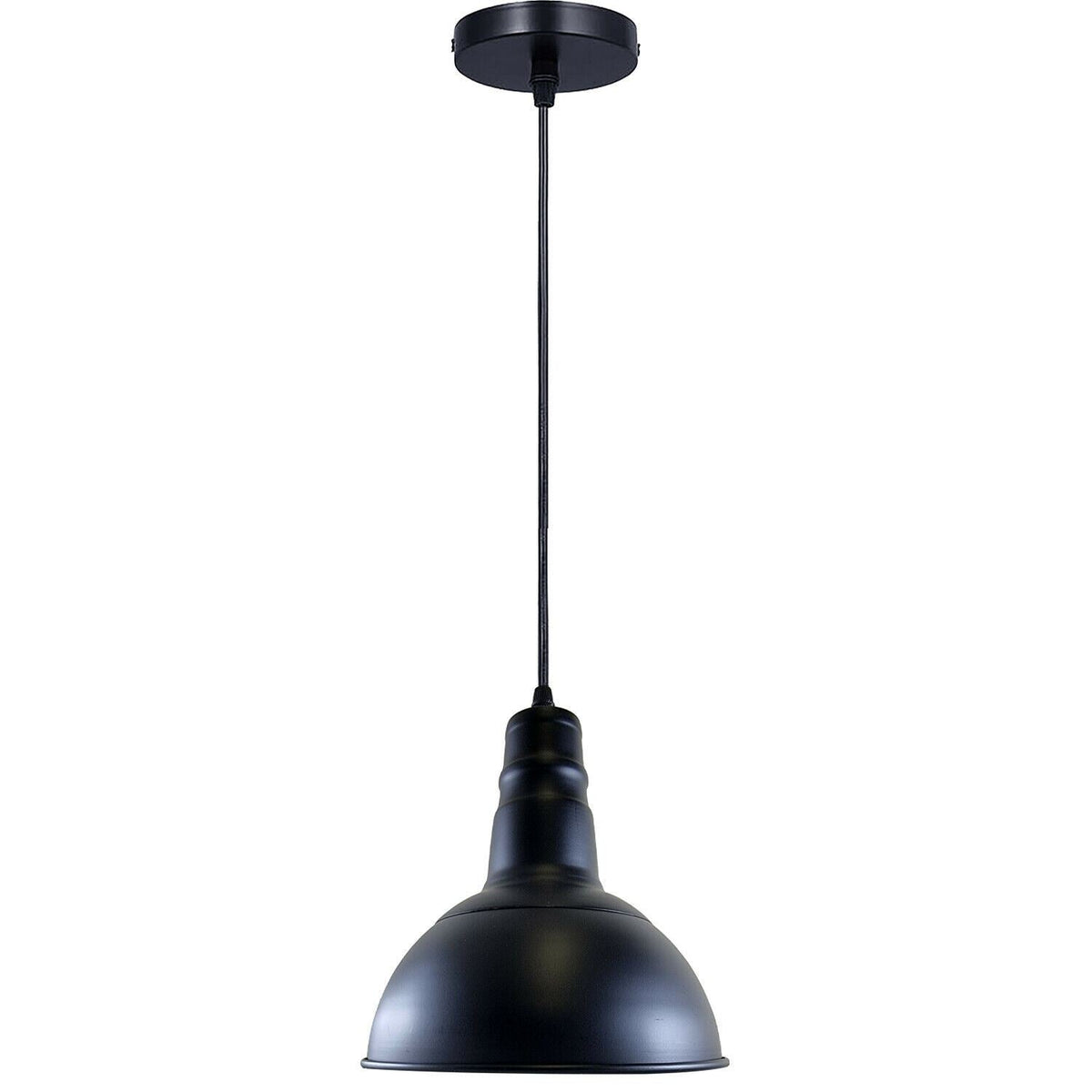 Barn Pendant Light – 36 cm Big Top Shade, E27, 6 Finishes - Black, Dome 21 cm Black, Without Bulb