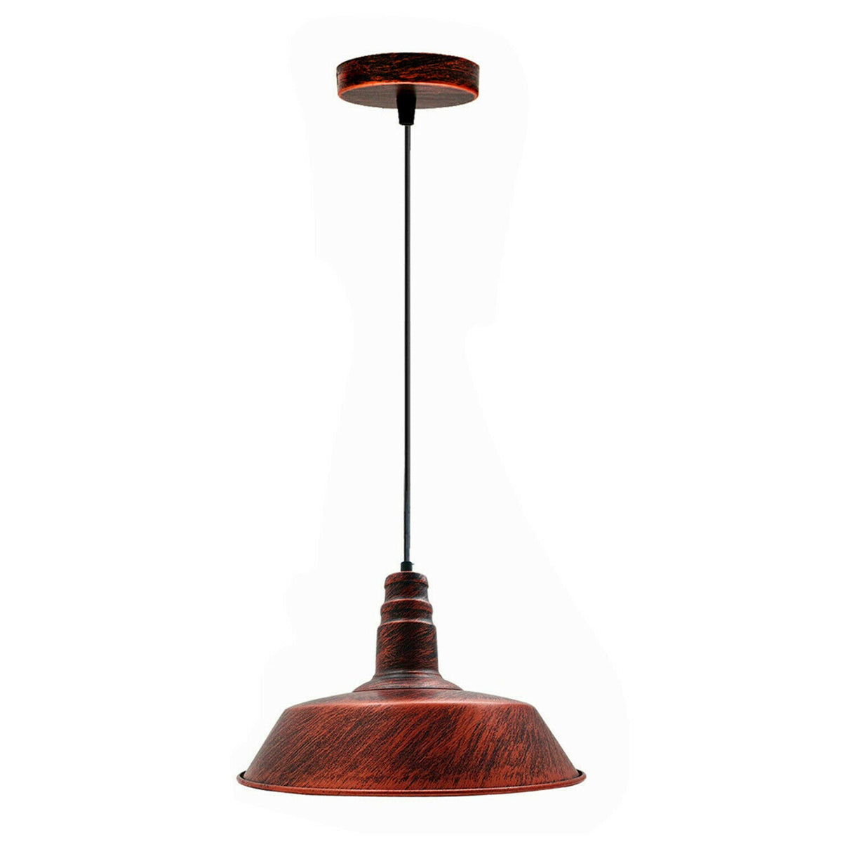 Barn Pendant Light – 36 cm Big Top Shade, E27, 6 Finishes - Rustic Red, Big Top 36 cm Rustic Red, Without Bulb