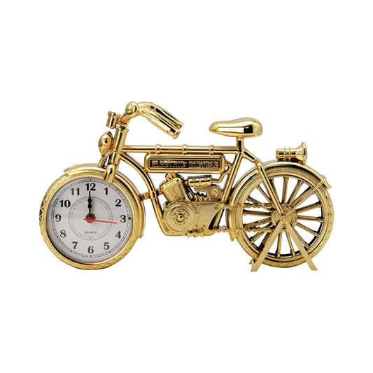 Vintage Motorbike Alarm Clock – 23 cm, Yellow Brass or Brushed Brass - Yellow Brass