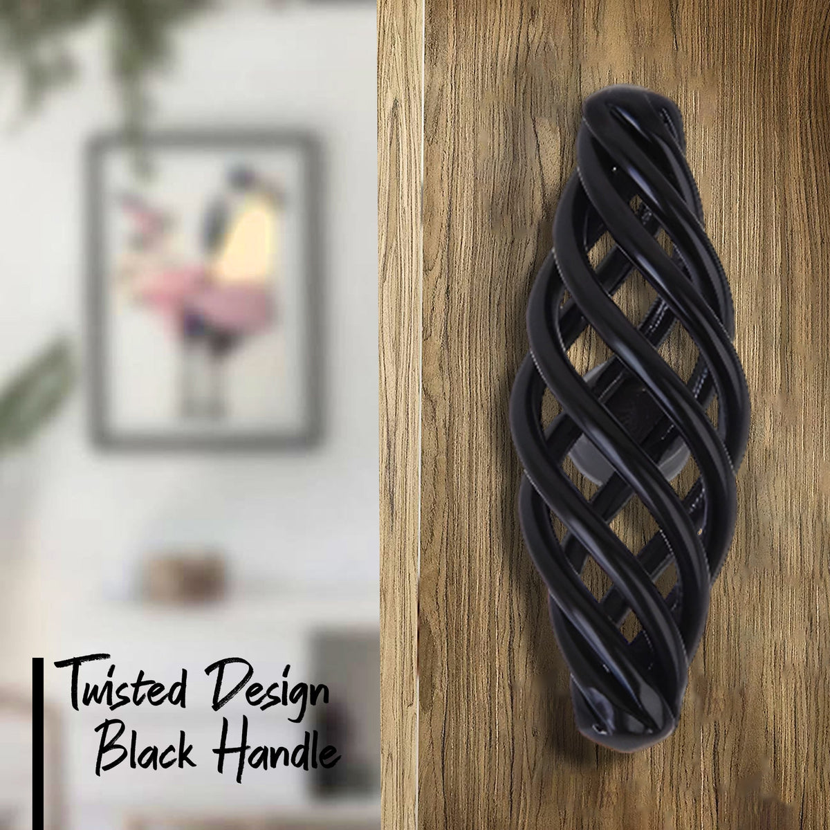 Black Birdcage Cabinet Knobs – 100 mm Oval Twisted Iron, Packs of 2 or 3 - photo 3