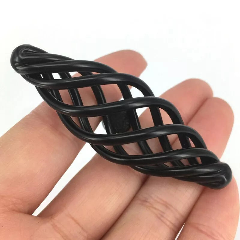Black Birdcage Cabinet Knobs – 100 mm Oval Twisted Iron, Packs of 2 or 3 - photo 5