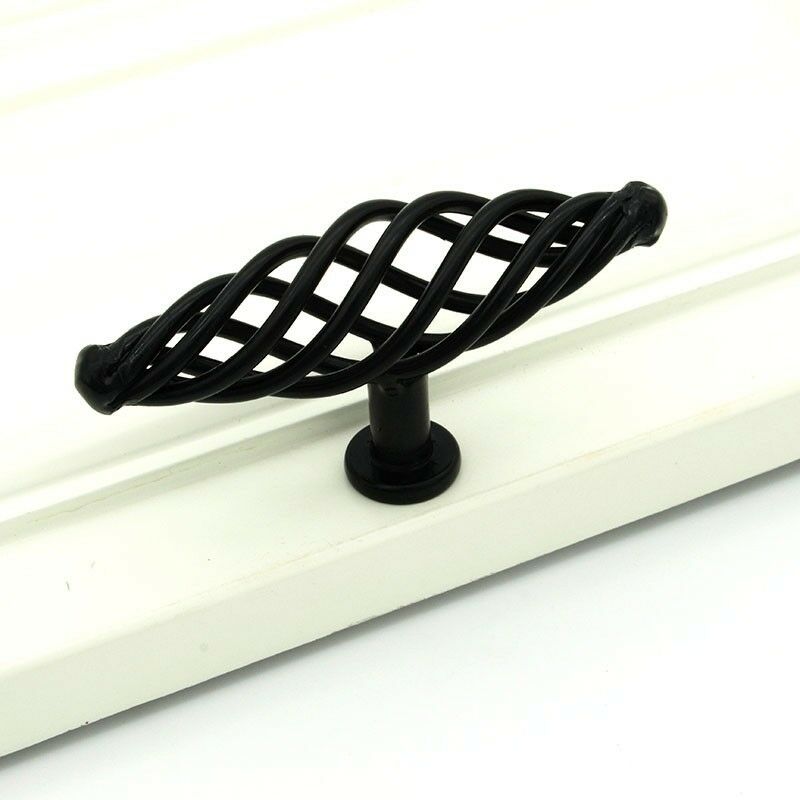 Black Birdcage Cabinet Knobs – 100 mm Oval Twisted Iron, Packs of 2 or 3 - photo 6