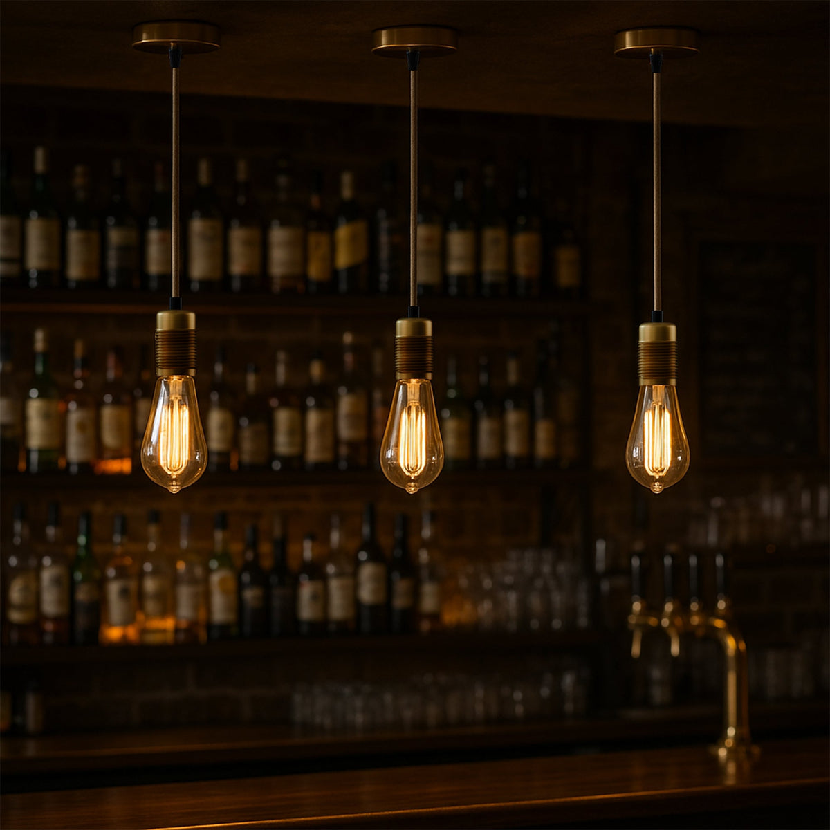 Vintage Pendant Light Fitting – Copper or Brass, Braided Cable, E27 - photo 7