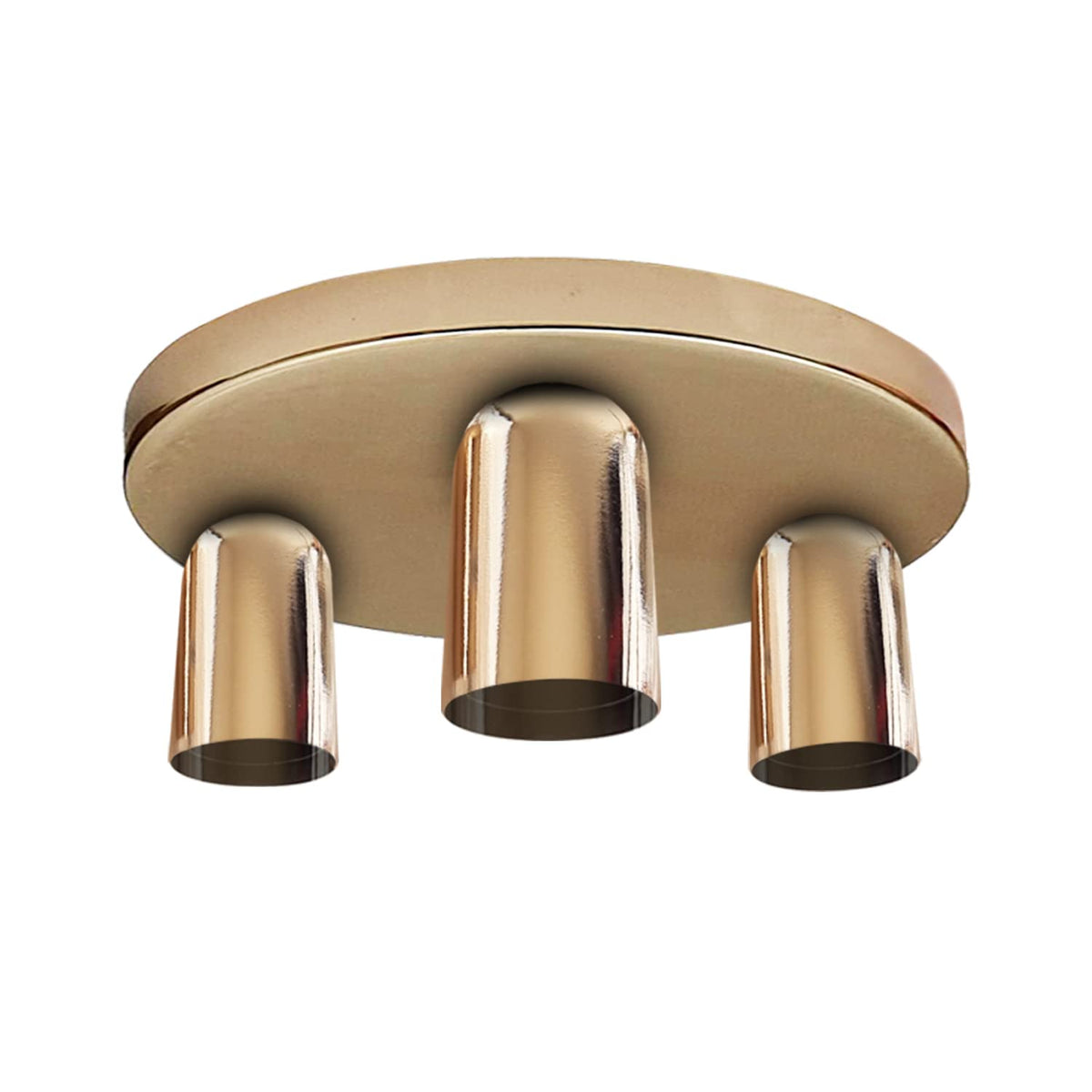 3-Light Semi-Flush Ceiling Light – E27 Holders, 9 Finishes - French Gold, No Shade, Without Bulb